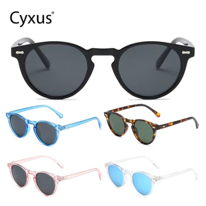 CyxusKính râm thời trang nữ / Kính râm phân cực / Kính râm kiểu Hàn Quốc / Chống tia UV400, gọng tròn thanh lịch, thích hợp cho bãi biển và du lịch, bảo vệ mắt đa chức năng P1583