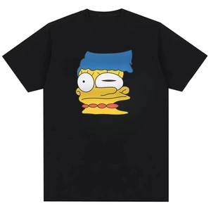 Smeared Marge - Áo thun Cotton nguyên chất in họa tiết ngộ nghĩnh của Simpson dành cho nam và nữ