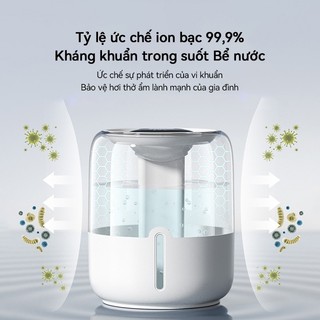 QUITEK Máy tạo độ ẩm phun kép 6.8L - Màn hình LED hiển thị nhiệt độ, độ ẩm, tích hợp đèn ngủ tiện lợi