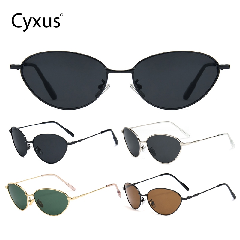 Cyxus Kính râm mắt mèo thời trang/Kính râm kiểu Hàn Quốc/Phong cách Y2K/Dành cho cả nam và nữ, chống tia UV400, thích hợp cho du lịch ngoài trời 1281