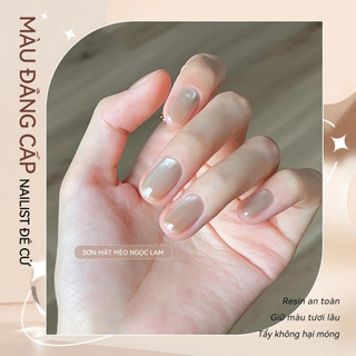 Miss Gooey Ngọc Ngọc Hạt Thủy Tinh Mắt Mèo Sơn Móng Tay Keo 2026 Mới Phổ Biến Trắng champagne Màu Móng Tay salon Chuyên Dụng