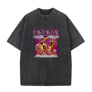 Tung Tung Tung Sahur Áo Thun Ngộ nghĩnh Ý Brainrot Meme Áo nam Nữ Thời Trang 100% Cotton Rửa Vintage Tay Ngắn Quá Khổ Áo Sơ Mi