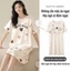 Váy Ngủ Đồ Ngủ Nữ Có Miếng Lót Ngực Thoáng Mát Mặc Ngoài Tay Ngắn Hoạt Hình Dễ Thương Size Lớn