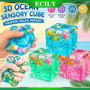 ECILY Squishy Đại Dương Khối Bóng Căng Thẳng Tự Kỷ Đồ Chơi Cảm Giác Tăng Chậm Căng Thẳng Lo Âu Giảm Fidget Đồ Chơi Maltose Bóng Nước Quà Tặng Số Lượng Lớn