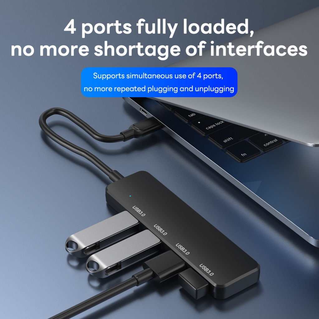 SUNROSE 4 cổng USB 3.0 Type-C Hub 5Gbps Truyền siêu tốc | 4 cổng Sử dụng đồng thời Kích thước bỏ túi nhỏ gọn Không có độ trễ chống mài mòn cho Windows / Mac / Linux