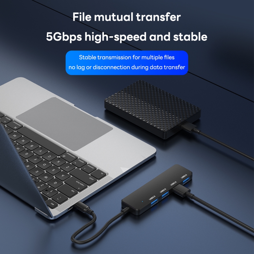 SUNROSE 4 cổng USB 3.0 Type-C Hub 5Gbps Truyền siêu tốc | 4 cổng Sử dụng đồng thời Kích thước bỏ túi nhỏ gọn Không có độ trễ chống mài mòn cho Windows / Mac / Linux
