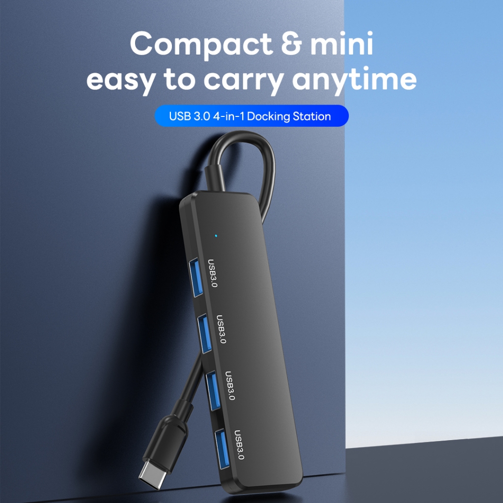 SUNROSE 4 cổng USB 3.0 Type-C Hub 5Gbps Truyền siêu tốc | 4 cổng Sử dụng đồng thời Kích thước bỏ túi nhỏ gọn Không có độ trễ chống mài mòn cho Windows / Mac / Linux