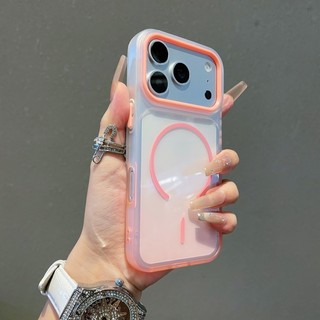 Ốp điện thoại vòng mỏng trong suốt TPU 2 trong 1 màu gradient đầy màu sắc phù hợp cho iPhone 11 12 13 14 15 16 17 Pro Max bao gồm tất cả vỏ mềm chống rơi