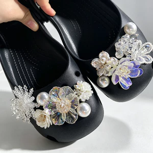 Phong Cách Công Chúa Bling Bling Hoa Sandal Giày Quyến Rũ Ngọt Ngào Có Thể Tháo Rời Đồ Trang Trí Cho Bé Gái Dép