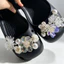 Phong Cách Công Chúa Bling Bling Hoa Sandal Giày Quyến Rũ Ngọt Ngào Có Thể Tháo Rời Đồ Trang Trí Cho Bé Gái Dép