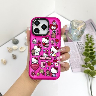 Dễ Thương May Mắn Hello Kitty Nhãn Dán Màu Ốp Lưng Tương Thích Cho IPhone 11 13 15 16 17 Pro Max 12 Mini Cover X XR XSMax Silicone Mềm Trong Suốt Cản SE 2022 6 7 8 Plus Chống Sốc
