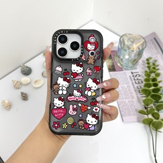 Dễ Thương May Mắn Hello Kitty Nhãn Dán Màu Ốp Lưng Tương Thích Cho IPhone 11 13 15 16 17 Pro Max 12 Mini Cover X XR XSMax Silicone Mềm Trong Suốt Cản SE 2022 6 7 8 Plus Chống Sốc
