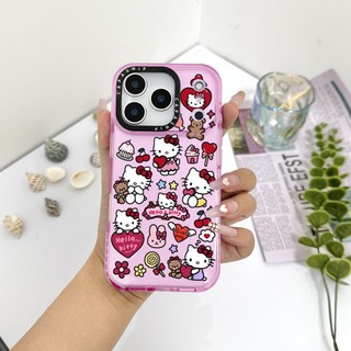 Dễ Thương May Mắn Hello Kitty Nhãn Dán Màu Ốp Lưng Tương Thích Cho IPhone 11 13 15 16 17 Pro Max 12 Mini Cover X XR XSMax Silicone Mềm Trong Suốt Cản SE 2022 6 7 8 Plus Chống Sốc