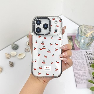 Ốp lưng anh đào nhỏ có màn hình tương thích cho IPhone 11 13 15 16 17 Pro Max 12 13 Mini Cover X XR XS Max Silicone Mềm trong suốt Ốp lưng SE 2022 6 7 8 Plus Vỏ chống sốc