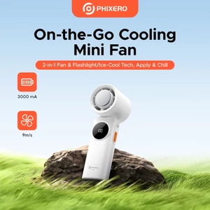 Quạt Mini cầm tay cầm tay PHIXERO F3 PRO TEC Quạt làm mát lạnh băng 3600mAh Quạt cầm tay lâu dài 9H có thể sạc lại có đèn pin Đèn khẩn cấp cho văn phòng du lịch thể thao