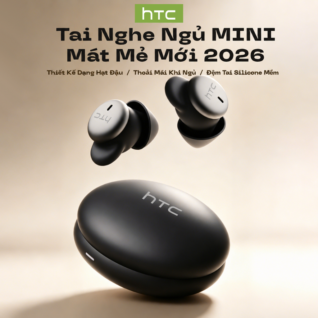 Tai nghe Bluetooth ngủ HTC NE92 Bluetooth 6.0 Chip bên ngủ thoải mái trong tai Hỗ trợ giấc ngủ Tai nghe không dây Trò chơi có độ trễ thấp Chất lượng âm thanh HiFi 1 năm Warran | BigBuy360 - bigbuy360.vn