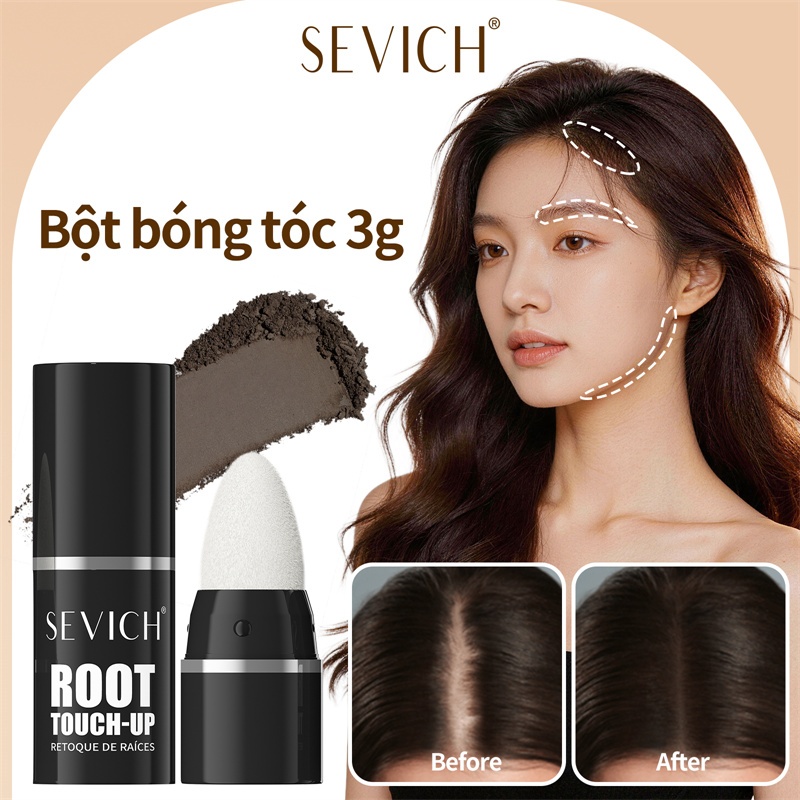 Sevich Phấn Tóc Di Động Du Lịch Hairline Powder Kem Che Khuyết Điểm Tóc Chống Thấm Nước Bột Đen 3g