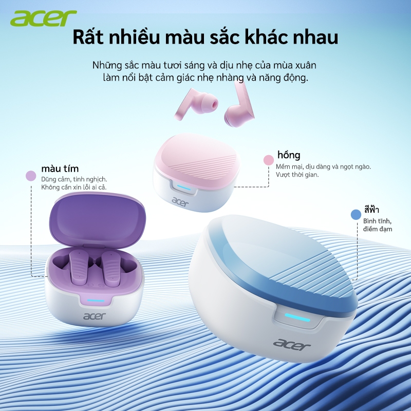 Tai nghe Bluetooth Acer OHR503TWS Esports Space Dome Hiệu ứng âm thanh Cuộc gọi Giảm tiếng ồn ENC Độ trễ Bluetooth siêu thấp... 5.4