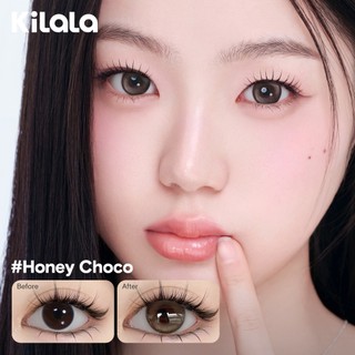 Kính áp tròng Kilala lens 1 ngày màu xám  DIA 14.0mm 14.2mm 14.5mm và màu xám Ice Oolong Brown,Ice Peach Grey,Honey Choco,Felinae Grey, Cold water Black lens cận 1 ngày có độ (0-7) 2 chiếc