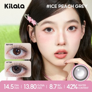 Kính áp tròng Kilala lens 1 ngày màu xám  DIA 14.0mm 14.2mm 14.5mm và màu xám Ice Oolong Brown,Ice Peach Grey,Honey Choco,Felinae Grey, Cold water Black lens cận 1 ngày có độ (0-7) 2 chiếc