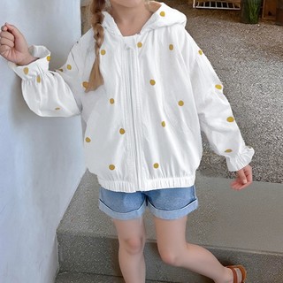 MuyoNowo Kids 100% Cotton Chống Nắng Áo Khoác Tai Gấu Dễ Thương Có Mũ Trùm Đầu Áo Mỏng