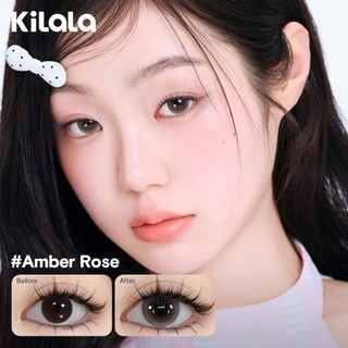 Kính áp tròng Kilala lens 1 ngày màu xám  DIA 14.0mm 14.2mm 14.5mm Ice Peach Grey,Chestnut Milk Brown,Amber Rose​,Starry Blue và màu xám  lens cận  có độ (0-7) 2 chiếc