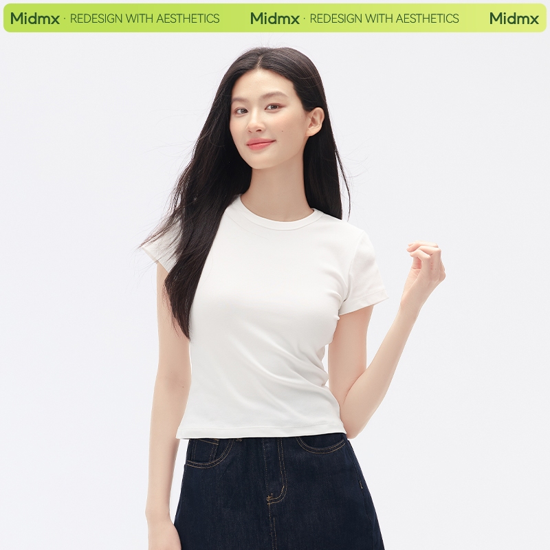 Áo thun nữ form ôm Babytee Midmx Áo Thun Nữ Ôm nữ Ôm Body Cổ Tròn Basic