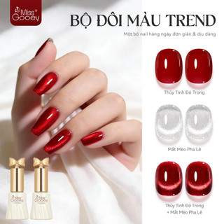 Miss Gooey Thu Đông Pha Lê Đỏ Mắt Mèo Gel Sơn Móng Tay 2026 Trẻ Trung Và Sang Trọng Xu Hướng Làm Trắng Hạt Thủy Tinh