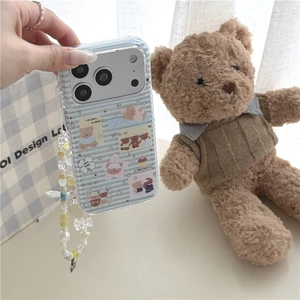 Ốp điện thoại xử lý IMD họa tiết gấu sọc cho iPhone 17 Pro max