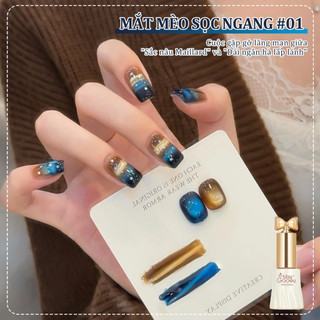 Miss Gooey Phong cách làm móng mới cho mùa thu đông Sơn gel hai tông màu hiệu ứng mắt mèo ngang xu hướng năm 2026 giúp làm sáng tông màu da và tạo diện mạo trong suốt
