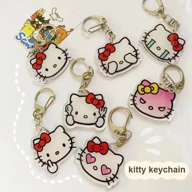 Hello kitty Đồ trang trí Túi đi học Túi điện thoại di động Đồ trang trí Móc khóa hoạt hình