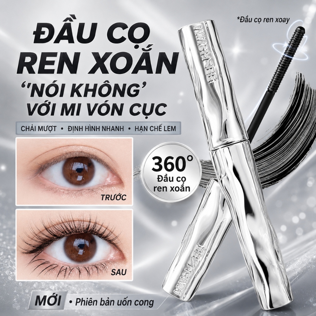 [XT] Mascara Làm Dài Và Cong Mi Chống Nước Kháng Mồ Hôi Siêu Bền Màu Không Lem Không Vón Cục Tơi Mi Chuyên Nghiệp Cao Cấp