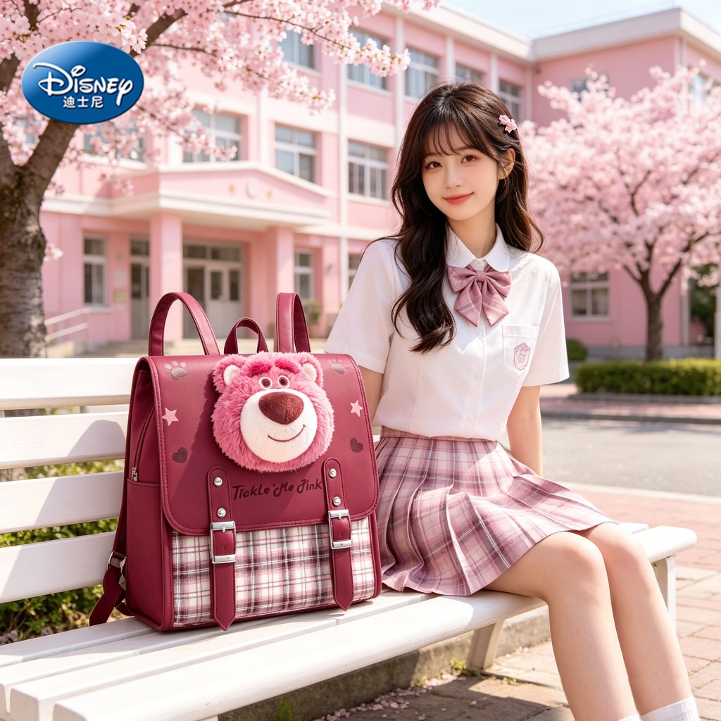 Disney Dâu Gấu Trẻ Em Ba Lô Bé Gái Schoolbag Học Sinh Tiểu Học Phong Cách Mới Quà Tặng Sinh Nhật Lớp Một Ba Sáu