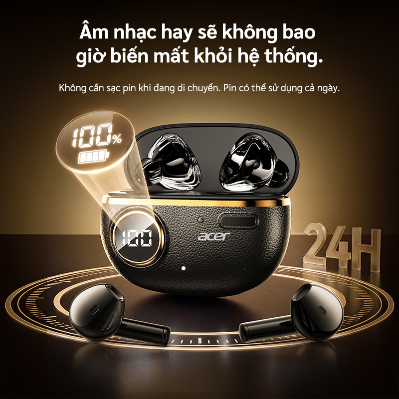 Tai nghe chơi game Acer OHR544 Tai nghe Bluetooth Chất lượng âm thanh HIFI 36 giờ Tuổi thọ pin siêu dài IPX5 Bluetooth chống nước 5.4