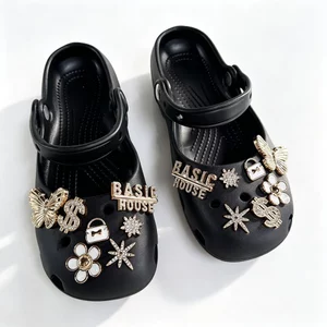 Phụ Nữ Bé Gái DIY Vàng Bướm Tắc Sandal Giày Quyến Rũ Trang Trí Bộ Quà Tặng