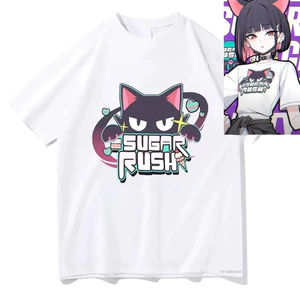 Xanh Anime Lưu Trữ Sugar Rush Fun Manga Cosplay Trang Phục Họa Tiết Thẩm Mỹ Áo Thun Cotton Nguyên Chất