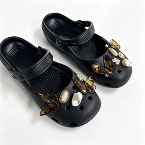 Nữ Bé Gái Tắc Sandal Giày DIY Quyến Rũ Bộ Bướm Nút Trang Trí Phụ Kiện