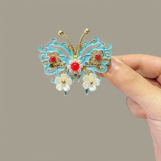 Mới Phong Cách Trung Hoa Bướm Đốt Xanh Tinh Tế Bên Kẹp Tính Khí Bên Cạnh Thời Trang Tinh Tế Phụ Kiện Tóc