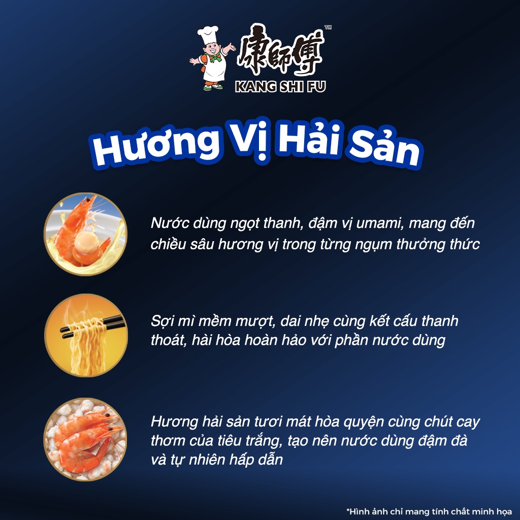Mì hộp KANG SHI FU vị hải sản, Nước dùng đậm đà, thơm ngon hấp dẫn, 122g/hộp