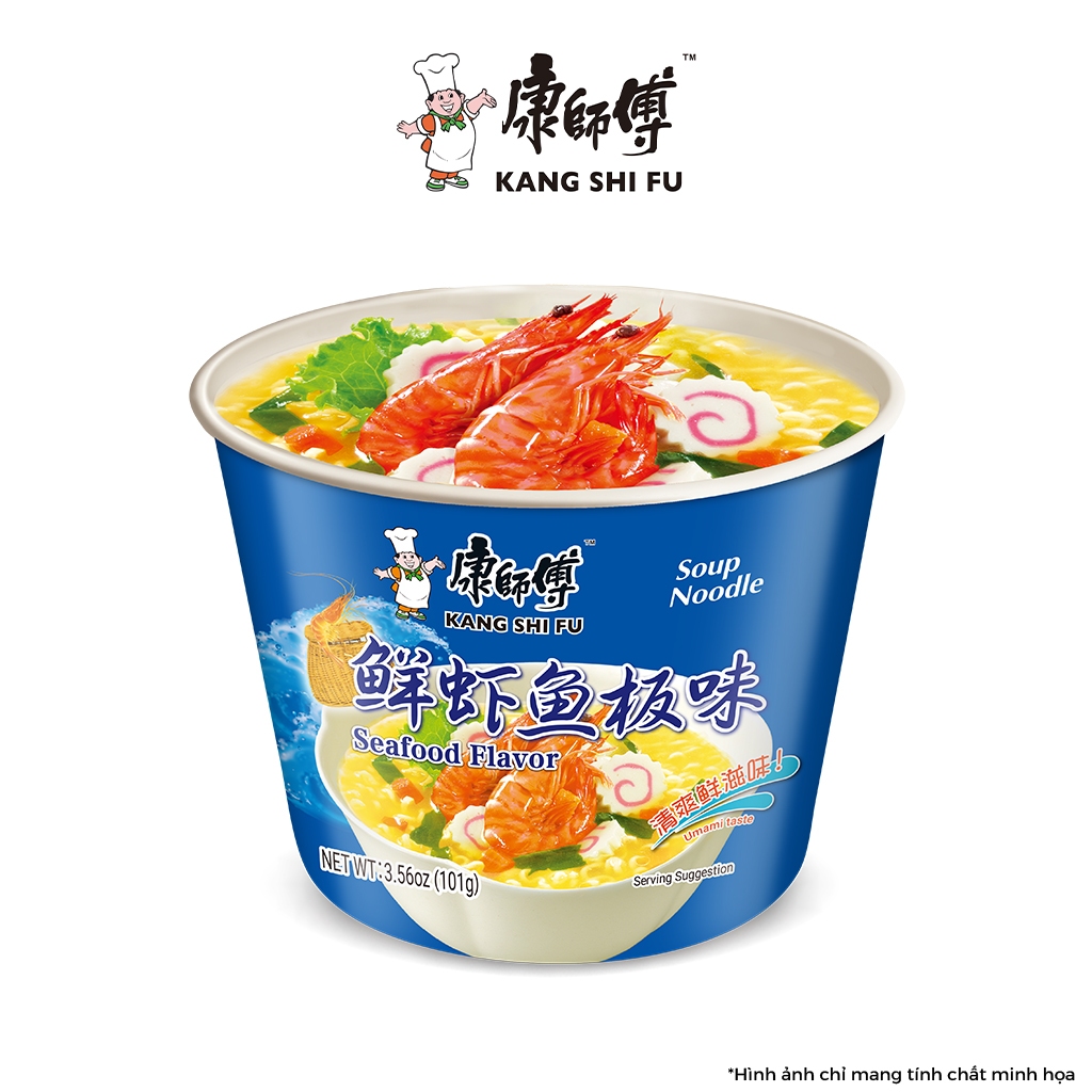 Mì hộp KANG SHI FU vị hải sản, Nước dùng đậm đà, thơm ngon hấp dẫn, 122g/hộp