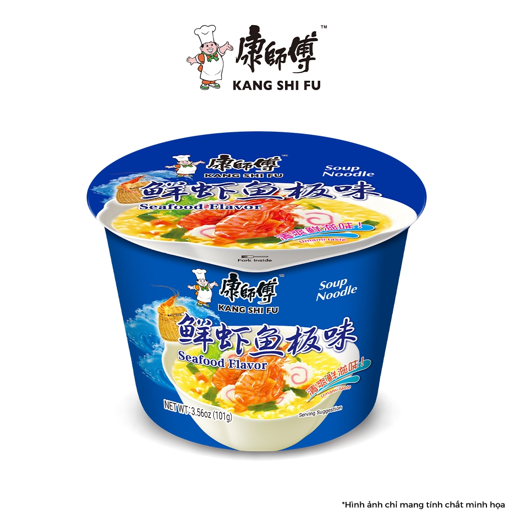 Mì hộp KANG SHI FU vị hải sản, Nước dùng đậm đà, thơm ngon hấp dẫn, 122g/hộp