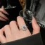 Hoa Hào Quang Nhẫn Đính Đá Cubic Zirconia, Tông Màu Bạc Lấp Lánh Full Ban Nhạc Thanh Lịch Tinh Tế Hàng Ngày Lời Hứa Dự Tiệc Nữ Trang Sức