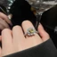 Hoa Hào Quang Nhẫn Đính Đá Cubic Zirconia, Tông Màu Bạc Lấp Lánh Full Ban Nhạc Thanh Lịch Tinh Tế Hàng Ngày Lời Hứa Dự Tiệc Nữ Trang Sức