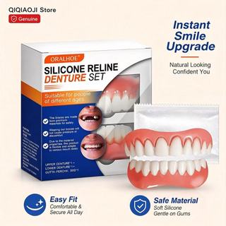 ORALHOE Bộ nha giả silicone veneer răng tạm thời cải thiện nụ cười tiện lợi dễ sử dụng