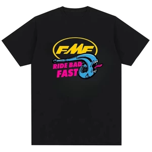 FMF Ride Bad Fast Racing Retro Street In Hình Áo Thun Nam Cotton Thoải Mái
