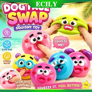 Đồ chơi Squishy mặt chó đổi khuôn ECILY Curiosities, Đồ chơi bóp mềm tăng chậm dễ thương thư giãn, giảm căng thẳng