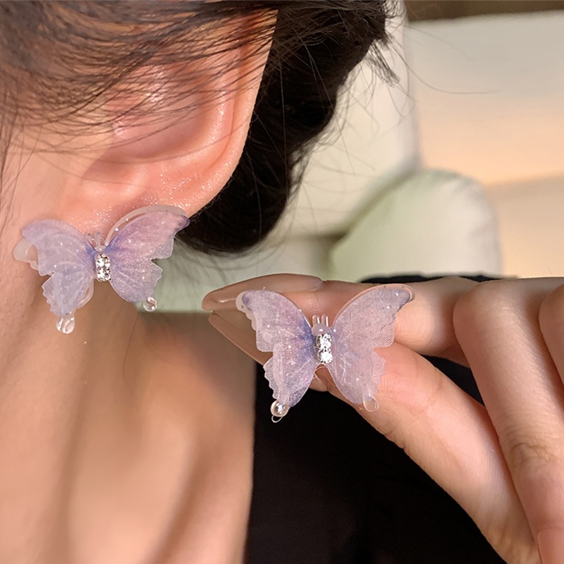 Bông Tai Hình Bướm Hai Lớp Ngọt Ngào Cho Nữ