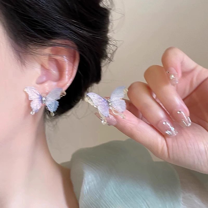 Bông Tai Hình Bướm Hai Lớp Ngọt Ngào Cho Nữ