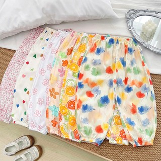 MuyoNowo Kids Tencel Quần Chống Muỗi Co Giãn Eo In Hoa Quần Jogger Rời