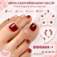 Móng Giả Móng Chân Phong Cách Rượu Vang Đỏ Lấp Lánh - Bộ 24 Miếng Dán Dễ Dàng, Tự Nhiên Như Thật